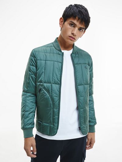 Calvin Klein Ruhák HU900810 | Calvin Klein Quilted Férfi Bomber Dzseki Zöld